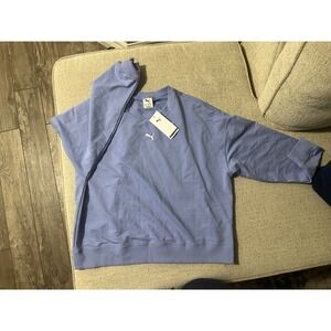 Puma Tracksuit 2 piece Set Womens Large Blue Crewneck and Sweatshirt Joggers